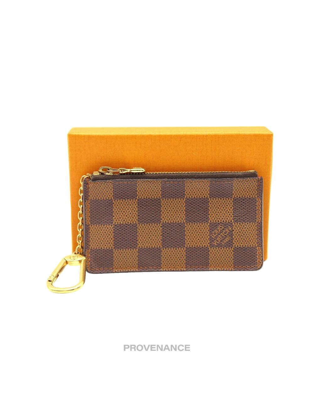 🔴 Louis Vuitton Two Tone Key Pouch Cles - Damier Ebene